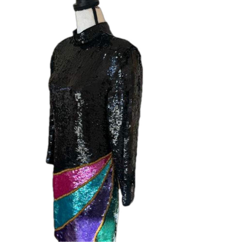 Mob wife glam dress, vintage Scarlet Rage,colorful - Picture 1 of 16